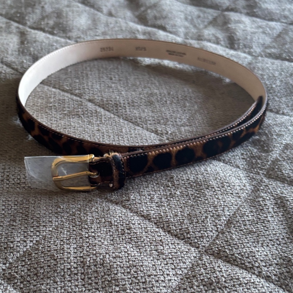 AUREUM Leopard Print Belt with Gold Buckle